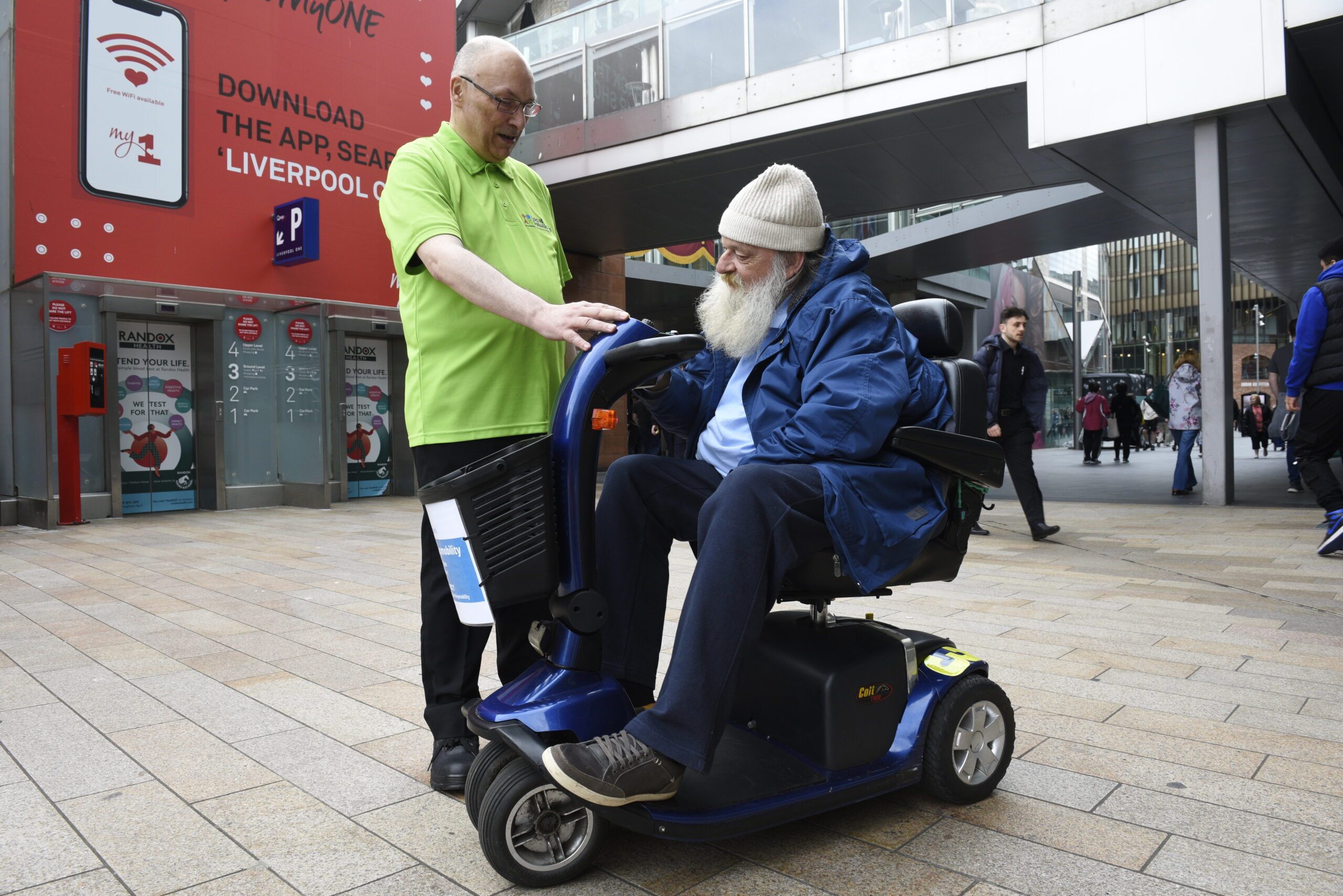 A customer using Liverpool Shopmobility